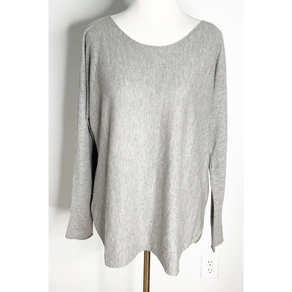 Vince Boat Neck Long Sleeve Wool Cashmere Pullover Gray Sweather Large